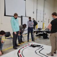 people testing a senior project